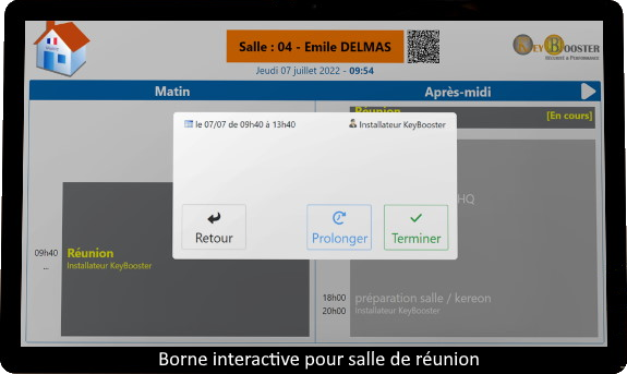 KeyBooster, borne interactive pour réservation de salle de réunion